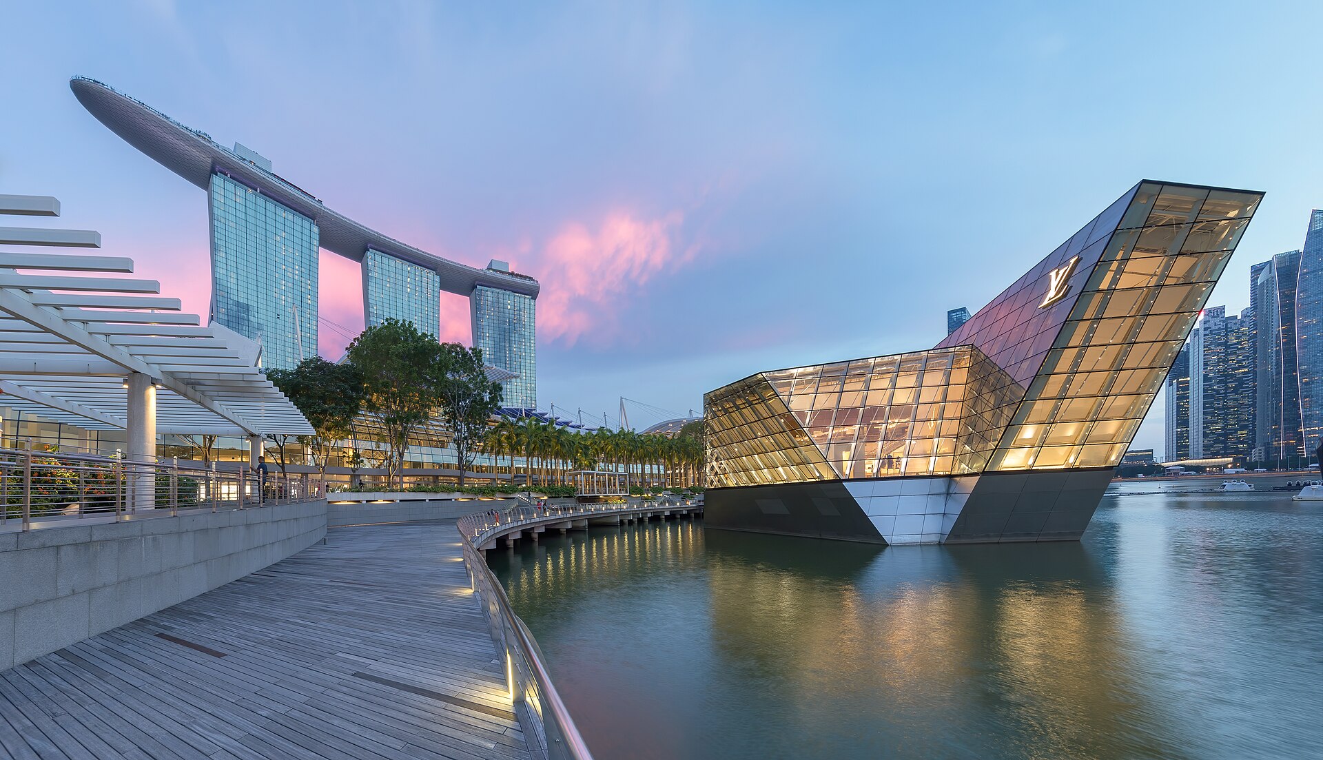 Marina Bay Sands at blue hour in Singapore